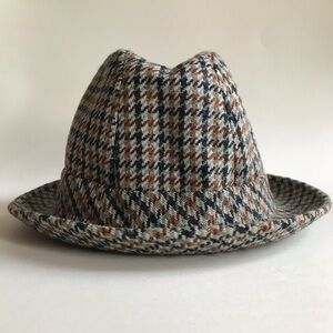Handtailored BLARNEY Inter Hat Wool Made in Ireland Houndstooth 7 1/4